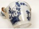 Sugar Creil Montereau faience model Japanese white-blue flowers garden nineteenth