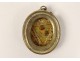 Reliquary pendant oval silver Chantal St. Francis de Sales nineteenth