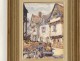 Watercolor flowers houses St. Goustan Auray Morbihan A.Cado twentieth