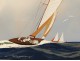 Gouache marine boat yacht sailboat regatta Wed Léon Haffner twentieth century