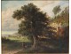 HST sheep shepherd cottage landscape painting Barbizon Ravanat Dauphiné nineteenth