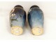 Ceramic earthenware vases pair impressionist flower nineteenth Montigny sur Loing