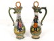 Vinegar cruet door Quimper faience HR Breton bagpipe player nineteenth