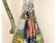 Vinegar cruet door Quimper faience HR Breton bagpipe player nineteenth