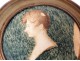 Miniature painted portrait profile young woman nineteenth century Empire