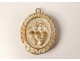 Oval pendant silver reliquary Saint Cornelius Sacred Heart nineteenth