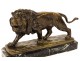 Bronze sculpture marble lion roaring nineteenth blind sculptor Louis Vidal