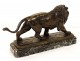 Bronze sculpture marble lion roaring nineteenth blind sculptor Louis Vidal