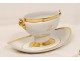 Paris porcelain saucer gilt monogram Louis-Philippe helmets nineteenth