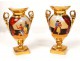 Medici porcelain vases pair Paris scene galante Louis-Philippe nineteenth