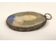 Miniature painted oval pendant portrait young woman Louis XV XVIII