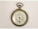 Silver plated pocket watch 3 hands Girard Durtal watch nineteenth