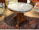 Pedestal table flamed mahogany claw foot marble Cuba throat I nineteenth Empire