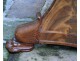 Pedestal table flamed mahogany claw foot marble Cuba throat I nineteenth Empire