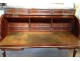 Rare Louis XVI mahogany cylinder desk ormolu marble lock clover 18th