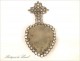 Heart silver reliquary, Strass and Cross, 19th