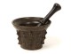 Apothecary mortar pestle brass Puy-en-Velay anchor mortar seventeenth lily flowers