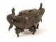 Japanese bronze incense burner asiastiques characters phoenix dragons nineteenth