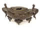 Japanese bronze incense burner asiastiques characters phoenix dragons nineteenth