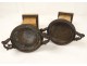 Pair cassolettes Siena marble bronze palms Restoration nineteenth century