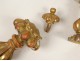 Pair elements decoration gilded wood bead curtain tiebacks nineteenth century