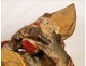 Statue of Saint-Denis beheaded polychrome 17th