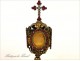 Golden brass reliquary holder Strass 19th