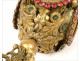 Golden brass reliquary holder Strass 19th