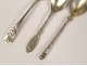 3 tablespoons salt sterling silver flower Minerva silver spoon Art Nouveau nineteenth