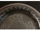 Sterling silver tray engraved crystal glass silver french antique Minerva 19th