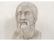 Plaster bust sculpture man figure Greek philosopher Aristotle XIX