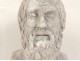 Plaster bust sculpture man figure Greek philosopher Aristotle XIX