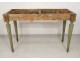 Superb wood carved lacquer console table marble flowers eighteenth century