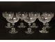 7 champagne glasses crystal cut glass french antique stars nineteenth