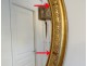 Oval mirror wood frame stucco golden flower ice bizautée Louis-Philippe nineteenth