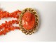 18k solid gold bracelet coral cameo young girl french antique nineteenth