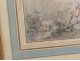 Gallant scene engraving characters shepherd sheep fountain nineteenth gilt frame