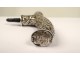 Knob cane sterling silver flowers foliage antique french pommel nineteenth