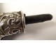 Knob cane sterling silver flowers foliage antique french pommel nineteenth