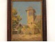 HSP table E.Forel Anclade Lourdes Pyrenees village landscape painting twentieth