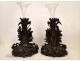 Black Forest Wood carvings, Cones Crystal Vase 19th