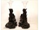 Black Forest Wood carvings, Cones Crystal Vase 19th