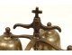 Bell ceremony four gilded bronze bells church cross Mass nineteenth century