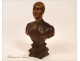 Bust of Woman in Carved Wood, Folk Art, 19th