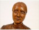 Bust of Woman in Carved Wood, Folk Art, 19th