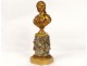 Gilt bronze bust sculpture Marie Antoinette marble column nineteenth century