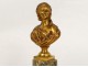 Gilt bronze bust sculpture Marie Antoinette marble column nineteenth century