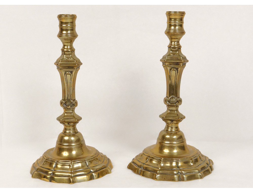 Pair candlesticks Regency gilt bronze candlesticks candlesticks shells ...