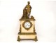 Gold clock Marble King Louis VII France Crusades Templars clock nineteenth