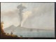 Rare Neapolitan gouache eruption Vesuvius Italy boat 1822 19th Grand Tour